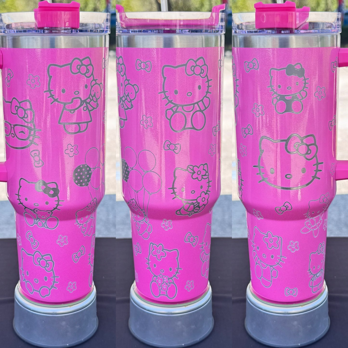 Hello Kitty Laser engraved tumbler 40 oz w/ Handle