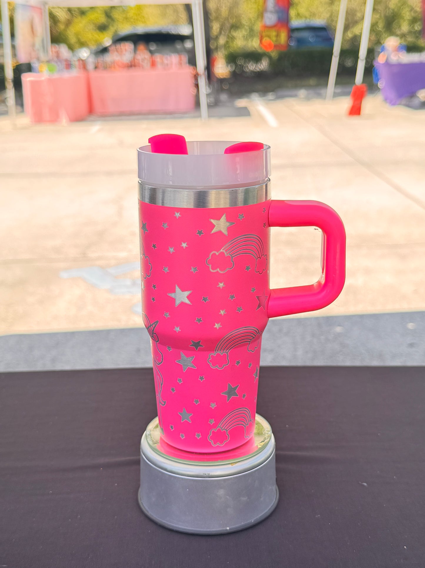 Unicorn Laser Engraved Tumbler 14 oz w/ handle