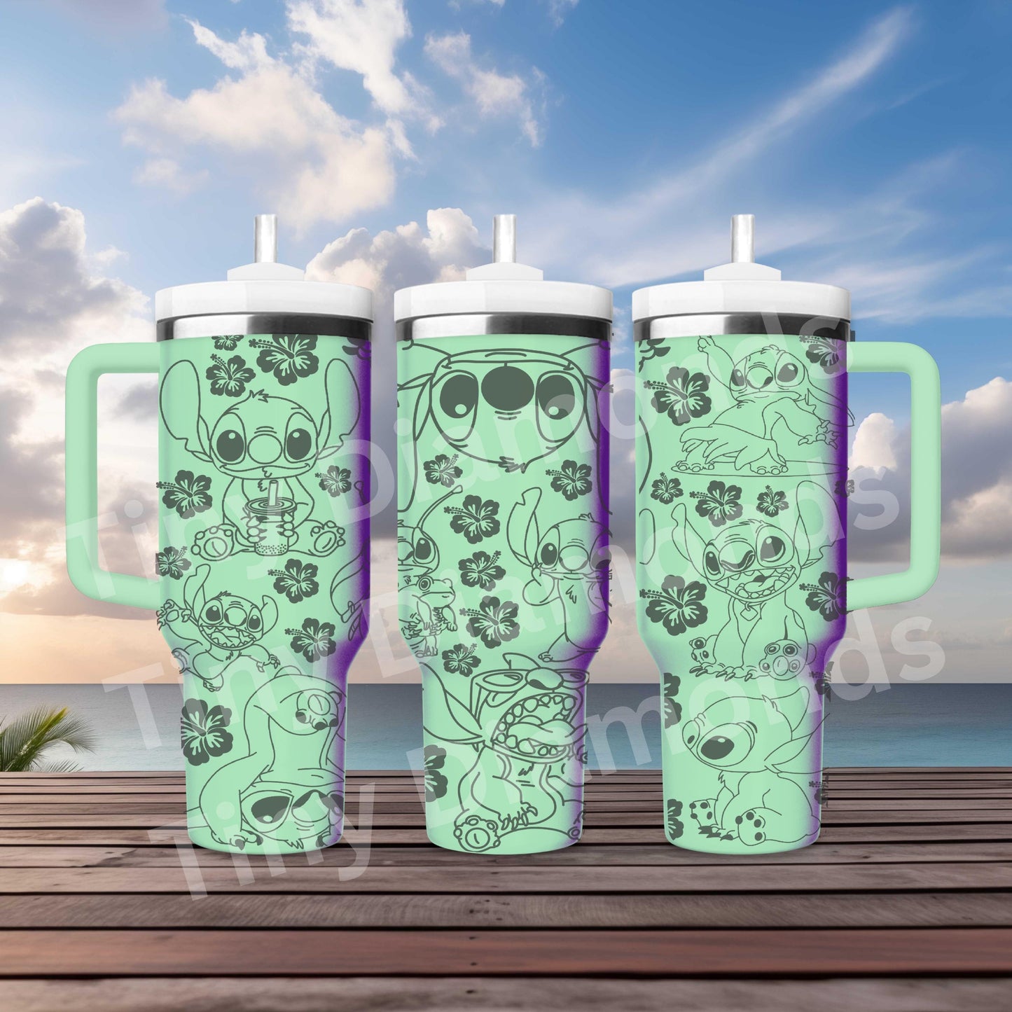 Hawaiian Alien-Stitch Engraved Tumbler 30 oz
