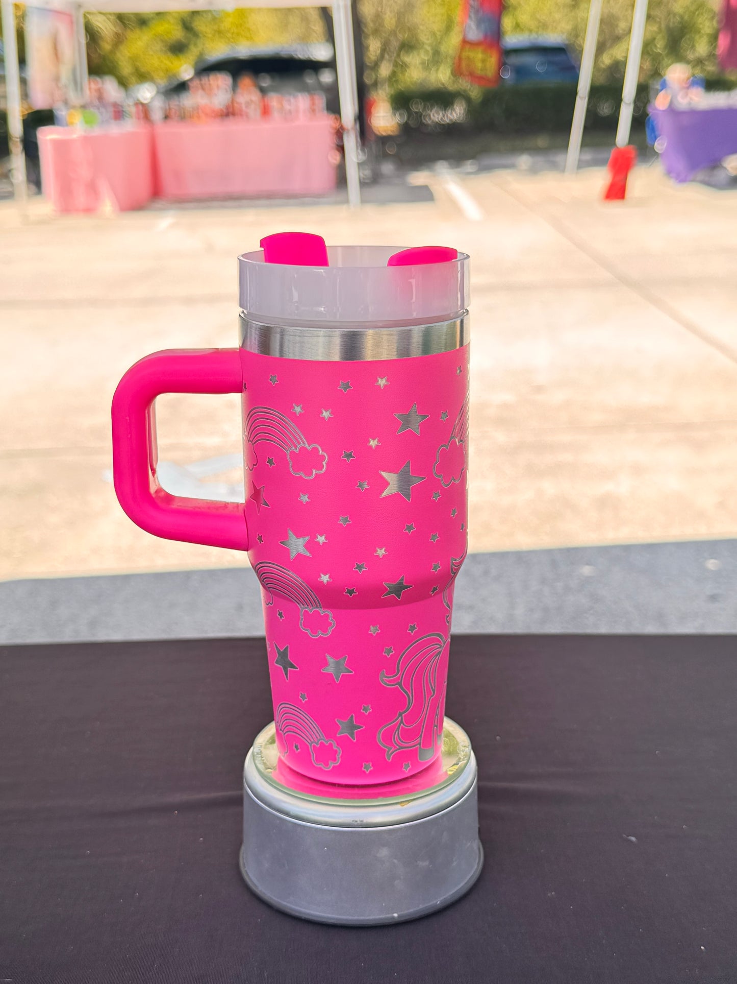 Unicorn Laser Engraved Tumbler 14 oz w/ handle