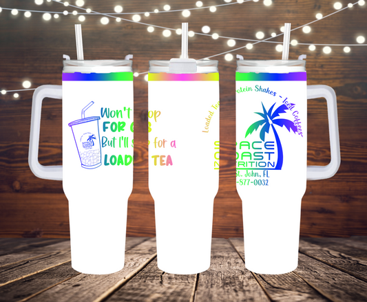 Won't Stop for Gas (Space coast Nutrition)  Laser Engraved Tumbler 40 oz w/ Handle