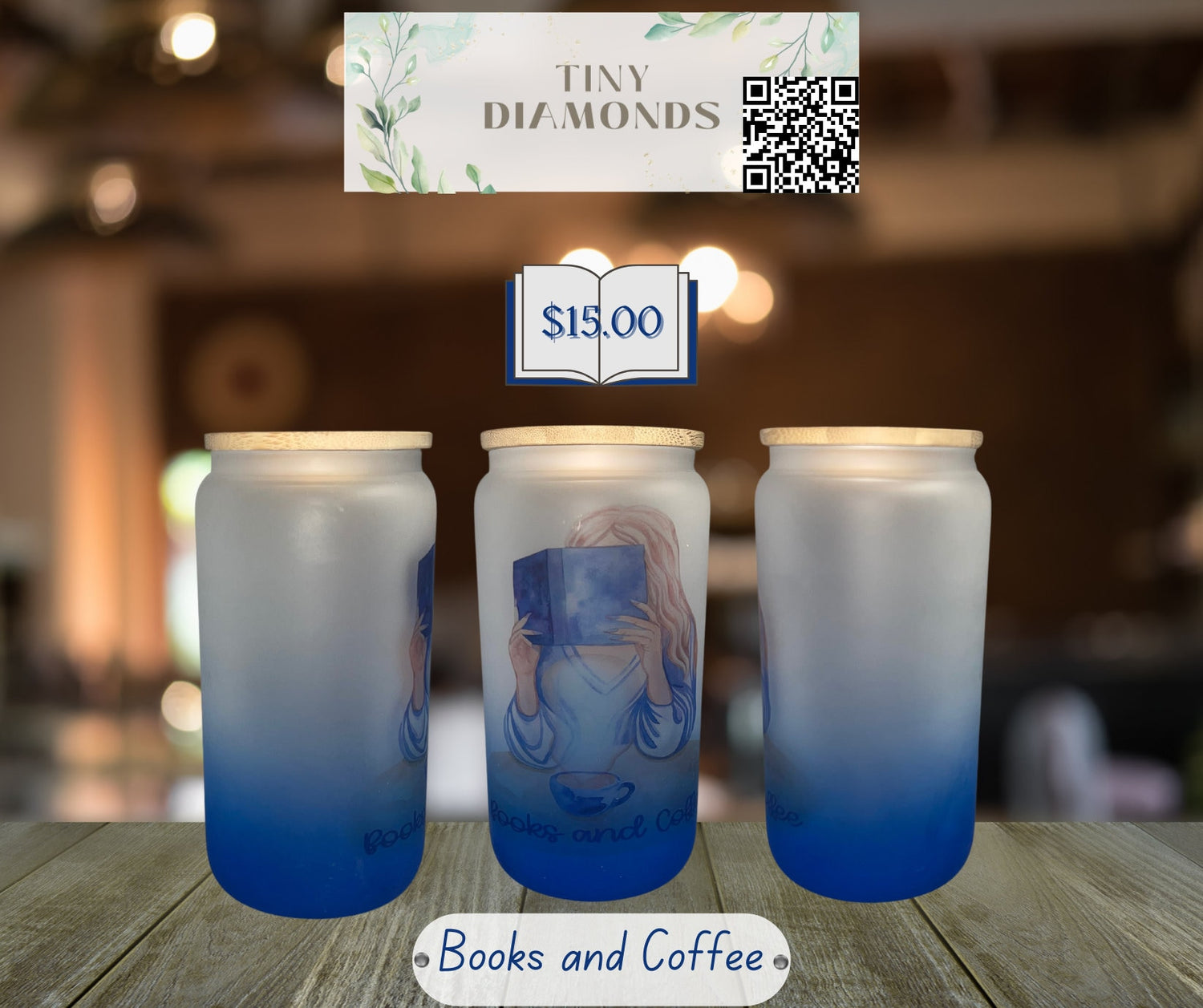 Cozy Coffee and Reading Glass Cup - Perfect for Book Lovers - Handcrafted