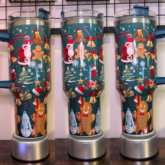 Christmas Santa/Gingerbread 40 oz tumbler