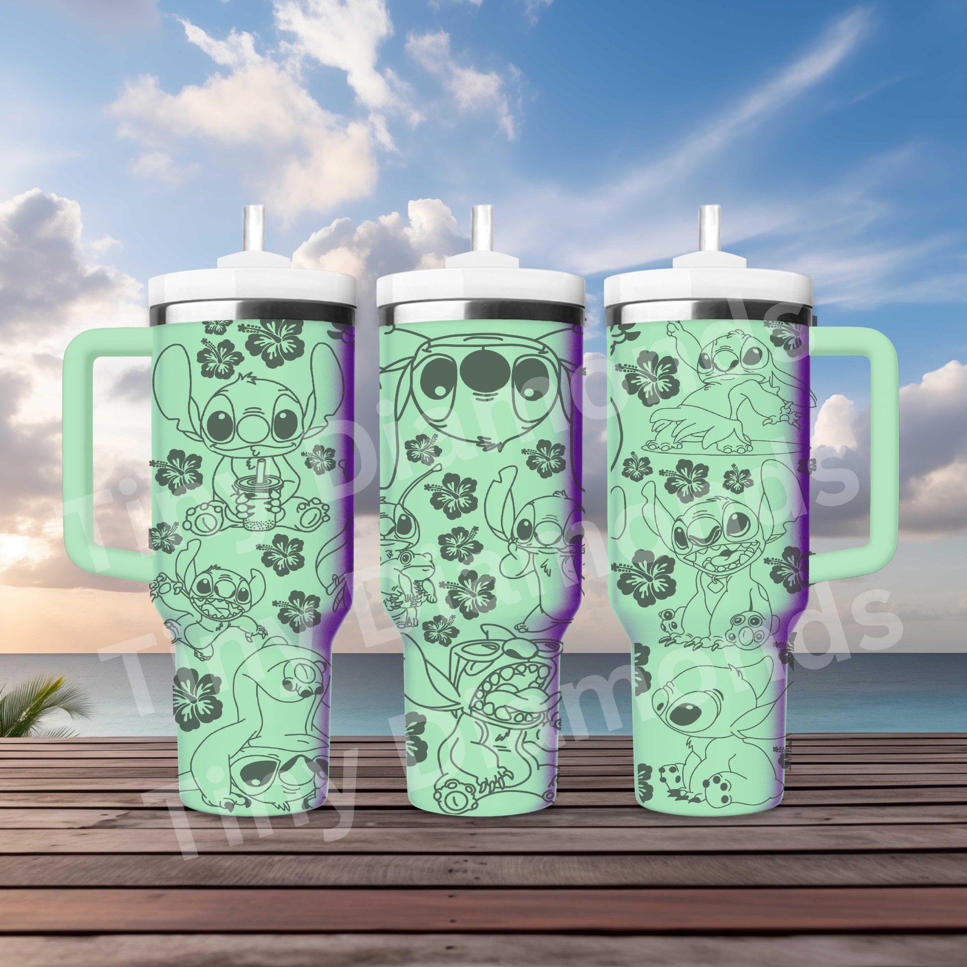 Hawaiian Alien-Stitch Engraved Tumbler 30 oz