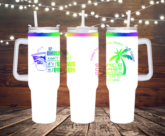 Serious Problem (Space coast Nutrition)  Laser Engraved Tumbler 40 oz w/ Handle