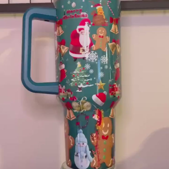 Christmas Santa/Gingerbread 40 oz tumbler