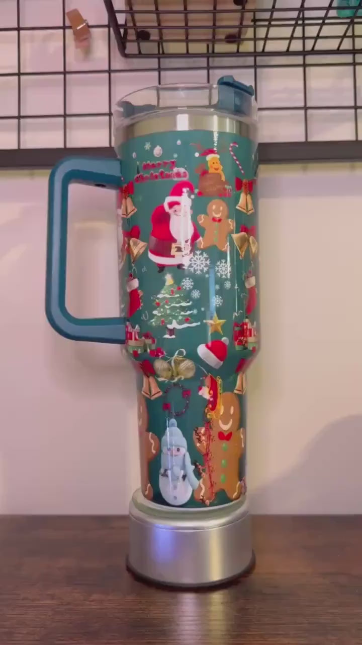 Christmas Santa/Gingerbread 40 oz tumbler